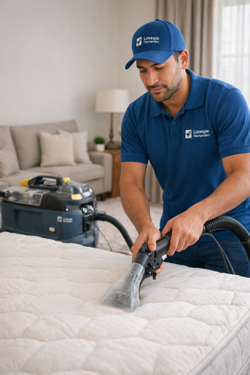 Proceso de limpieza profesional de colchones paso a paso a domicilio en Bogotá